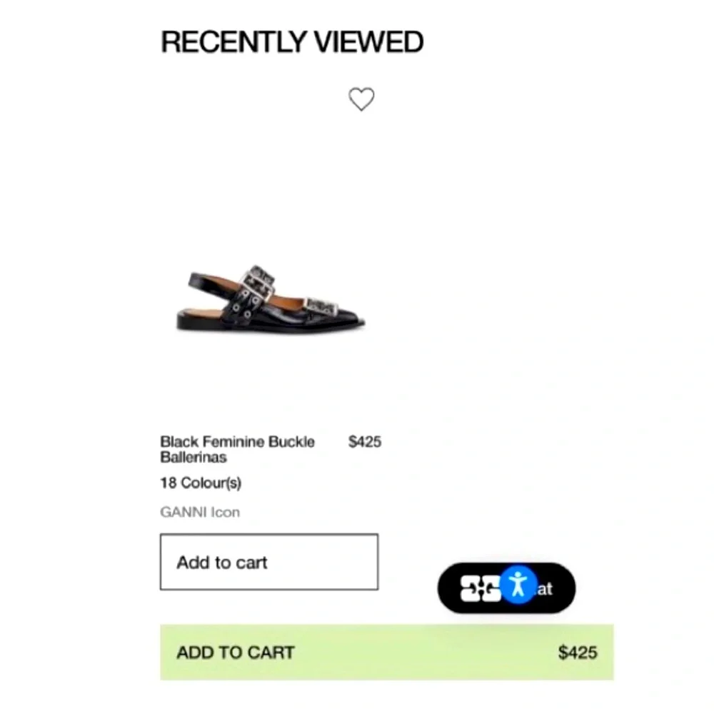 GANNI š¤ Chunky Buckle Slingback Ballerina Flats - Picture 16 of 16
